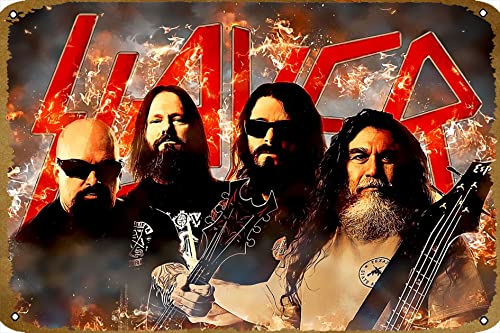 Slayer Musikposter Retro Metall Blech Vintage Schild 30,5 x 20,3 cm Bar Club Man Cave Zimmer Wanddekoration von CHUUIIGO