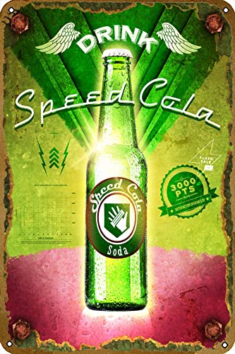 Speed Cola Poster Videospiel Metall-Blechschild Gaming Coole Wanddekoration Geschenke für Gamer 30,5 x 20,3 cm von CHUUIIGO