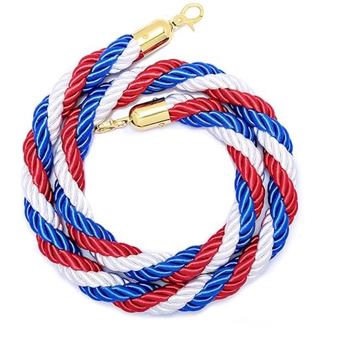 CHUXIBA Absperrseil mit goldenen karabinerhaken Hanfseil (Ø32 ﻿mm) 1-5m personenleitsystem absperrband absperrkordel crowd control rope/A/1m von CHUXIBA