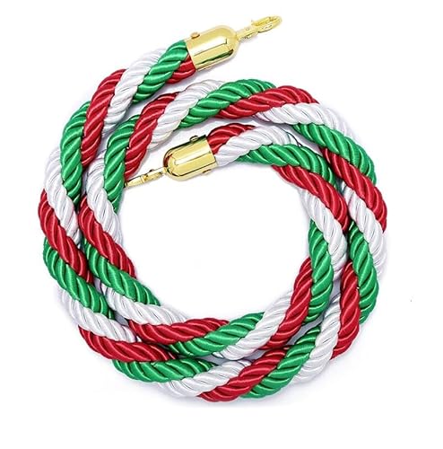 CHUXIBA Absperrseil mit goldenen karabinerhaken Hanfseil (Ø32 mm) 1-5m personenleitsystem absperrband absperrkordel crowd control rope/B/1m von CHUXIBA