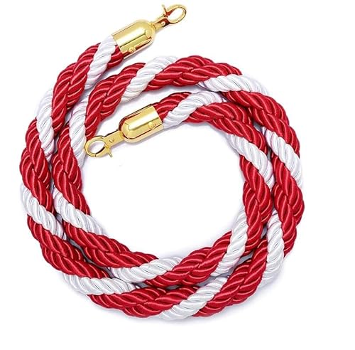 CHUXIBA Absperrseil mit goldenen karabinerhaken Hanfseil (Ø32 mm) 1-5m personenleitsystem absperrband absperrkordel crowd control rope/C/1m von CHUXIBA