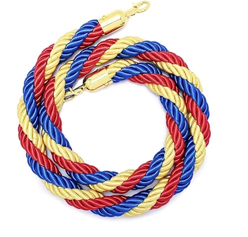 CHUXIBA Absperrseil mit goldenen karabinerhaken Hanfseil (Ø32 mm) 1-5m personenleitsystem absperrband absperrkordel crowd control rope/D/5m von CHUXIBA