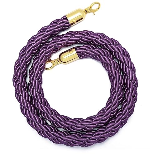 CHUXIBA Absperrseil mit goldenen karabinerhaken Hanfseil (Ø32 mm) 1-5m personenleitsystem absperrband absperrkordel crowd control rope/Purple/1m von CHUXIBA