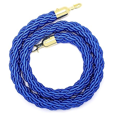 CHUXIBA Absperrseil mit goldenen karabinerhaken Hanfseil (Ø32 mm) 1-5m personenleitsystem absperrband absperrkordel crowd control rope/blue/1m von CHUXIBA