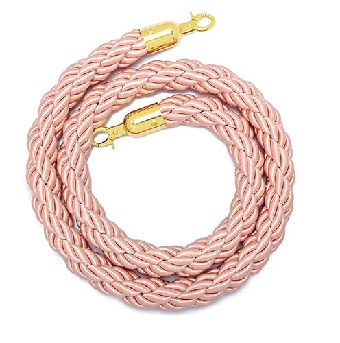 CHUXIBA Absperrseil mit goldenen karabinerhaken Hanfseil (Ø32 mm) 1-5m personenleitsystem absperrband absperrkordel crowd control rope/pink/2.5m von CHUXIBA