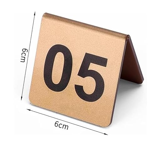 CHUXIBA Tischnummern 1-100 Restaurant, Doppelseitige Anzeige von Zahlen Acryl Gold Zelt Stil Tischnummern Restaurant Nummernschild/Gold/1 to 10 von CHUXIBA