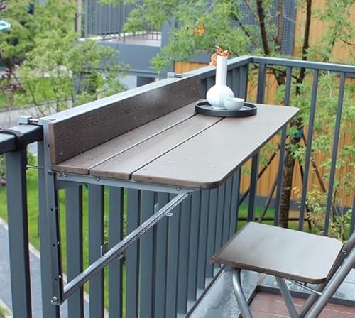 CHUXIBA balkontisch hängend 120 x 37 cm / 5-stufige Höhenv﻿erstellung balkontisch klappbar klapptisch balkon Balcony Hanging Table /120cmx37cmx1pcs von CHUXIBA