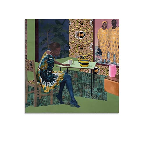 Njideka Akunyili Crosby Visual Artist Poster Kunstwerke Leinwand Poster Wandkunst Drucke Home Modern Decor 60 x 60 cm von CHUXU
