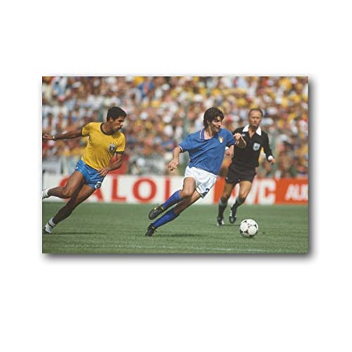 Paolo Rossi Fußballspieler-Poster, italienisches Heimdekoration, Poster, Wandkunst, zum Aufhängen, dekoratives Gemälde, Poster, 50 x 75 cm von CHUXU