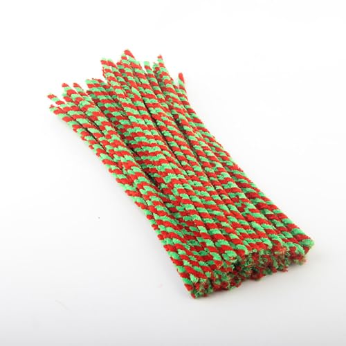 100 StüCk 30cm Lang Mehrfarbige Pfeifenreiniger Chenilledraht Zweifarbig Biegeplüsch Kunst Pfeifenputzer Bunte Drehstäbe Kinder-Drehstab Twist-Stick Für Familie Spaß Und Heimwerkerarbeiten von CHUYIX