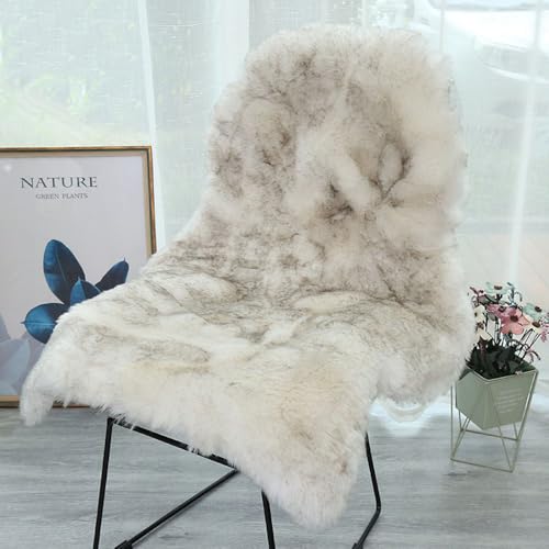 CHUYIX Faux Lammfell Schaffell Teppich 60 * 90cm Longhair Flauschig Wohnzimmer Deko Nachahmung Wolle Sofa Matte Kunstfell Dekofell Lammfellimitat von CHUYIX