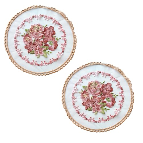 Runde tischmatte 2 Stück 28cm decorasian platzdeckchen vase pods bestickte blumen platzsets untersetzer teller rutschfest Coaster Abwaschbar Hitzebeständig für den Heimgebrauch Küche Dekoration Runde tischmatte 2 Stück 28cm decorasian platzdeckchen vase pods bestickte blumen platzsets untersetzer teller rutschfest Coaster Abwaschbar Hitzebeständig für den Heimgebrauch Küche Dekoration von CHUYIX
