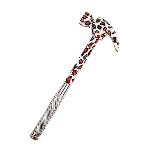 CHVOMNASE 6-in-1 Hammer-Schraubendreher mit Blumenmuster, Metallgriff, 227g, Leopard von CHVOMNASE