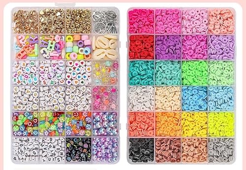 CHXAOM Bastelset Kinder ab 6 Jahre 2700 Perlen & 18 Farben mit Zubehör – Kreatives DIY Geschenkset für Geburtstag, Freundschaft & Familie – Sicherer Bastelspaß aus Acryl von CHXAOM