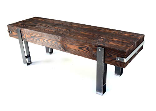 CHYRKA® Bank Sitzbank Massiv-Holz Brody Loft Vintage Bar Industrie Design Handmade Holz Metall (42 cm x 160 cm h=45 cm) von CHYRKA