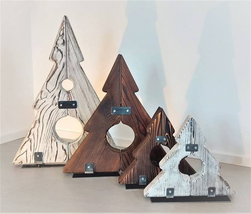 CHYRKA Künstlicher Weihnachtsbaum Tannenbaum Holz Weihnachtsdeko Deko Holzbaum Tanne von CHYRKA