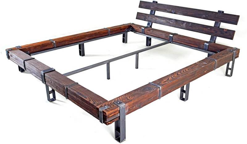 CHYRKA Massivholzbett Massivholzbett LL LEMBERG Balkenbett Doppelbett Loft Vintage Industrie von CHYRKA