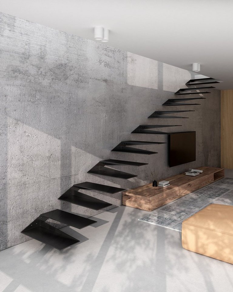 CHYRKA Treppenstufe Schwebetreppe Kragarmtreppe Stahltreppe 2in1 Treppenrahmen STL01 Links CHYRKA Treppenstufe Schwebetreppe Kragarmtreppe Stahltreppe 2in1 Treppenrahmen STL01 Links von CHYRKA