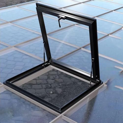 Anpassbare, robuste Dachfenster, große Dachfenster für den Haushalt, Dachboden/Sonnenraum, unterirdische Beleuchtung, Brunnenfenster mit doppellagigem gehärtetem Glas (66 x 101,5 cm) von CHZDPP