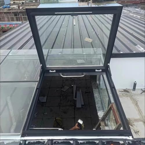 Anpassbares Dachfenster für Schräg- und Flachdach, robustes Dachfenster mit doppellagigem gehärtetem Glas, Haushaltsbeleuchtungsfenster für Dachboden Keller (70 x 50 cm) von CHZDPP