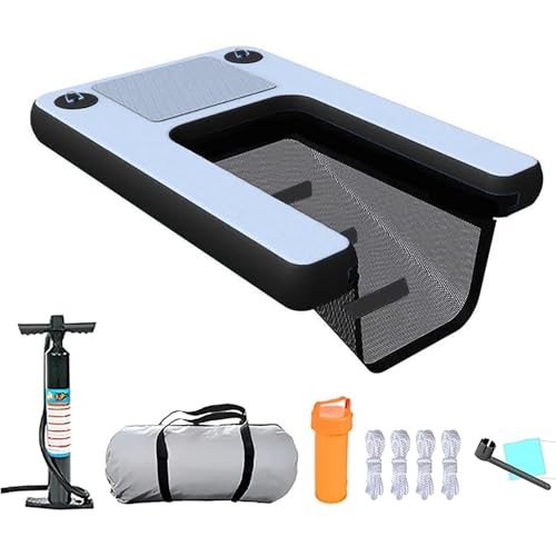 CHZDPP Hundewasserrampe für Pool Aufblasbare Hundepool-Rampe mit Pumpe/Seil/Reparaturset, Wasserrampe für Hunde, Sicherheitsrampen für große und kleine Hunde(Gray) von CHZDPP