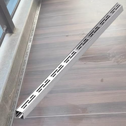 CHZDPP entwässerungsrinne Schmaler Entwässerungsgraben, 3,5 cm breiter verdeckter Auffahrtsablauf für Badezimmer/Pool/Garten, Regenwasserablaufrinne aus Edelstahl(1 pc) von CHZDPP