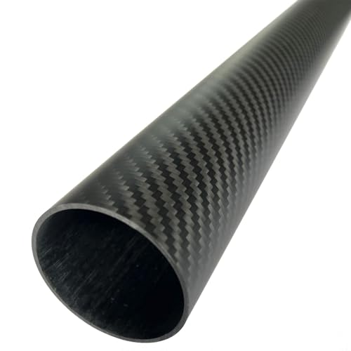 Carbohnfaserrohre Anpassbares Rundrohr aus Kohlefaser, 3K-Köpergewebe-Muster, hohle Kohlefaserstäbe, für 3D-Drucker/Robotik/Drohnen(28x26x1000MM) von CHZDPP