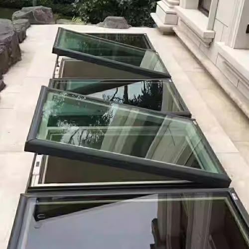Dach Dachfenster Anpassbare Dachfenster für Schräg- und Flachdach, Hochgradig versiegeltes Dachfenster für Anti-Diebstahl/Regenschutz, Kellerfenster mit gehärtetem Glas(27x28in(68.6x71cm)) von CHZDPP