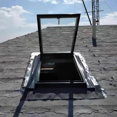 Dach Dachfenster Anpassbare Größe Dachfenster, Hochdichte Fenster für Regenschutz, Kälteschutz und Wärmedämmung, mit doppeltem Hartglas, 50/55/60/65/70/80 cm(28x34in(71x86.3cm)) von CHZDPP