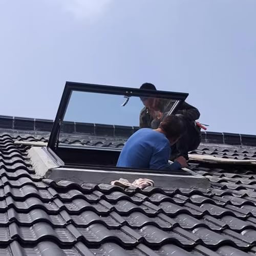 Dach Dachfenster Anpassbares Oberlicht-Fenster, Heavy Duty Fenster gut deckt mit gehärtetem Glas & Aluminium-Legierung Rahmen, Egress Oberlicht für Haus Hotel Krankenhaus(75x90cm/29.5x35.4inch) von CHZDPP