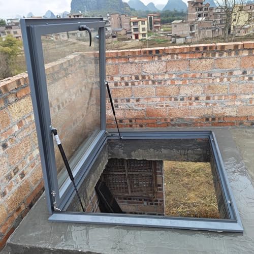 Dach Dachfenster Haushaltsdachfenster für Keller/Dachboden/Wintergarten, Fenster für Haus/Fabrik/Lagerhalle, 50/55/60/65/70/80 cm Dachzugangsluke(55x75cm/21.7x29.5in) von CHZDPP