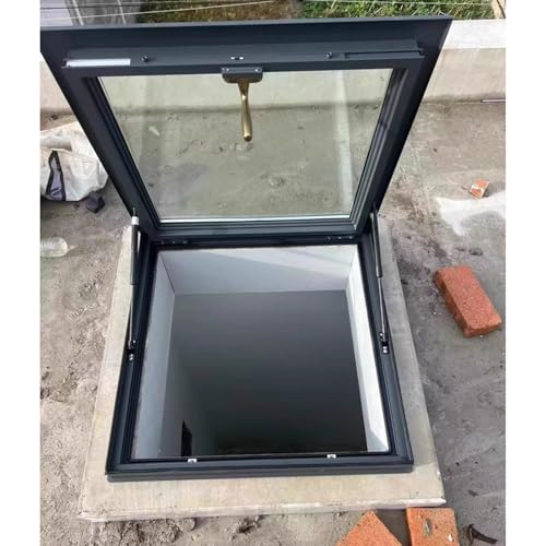 Dach Dachfenster Oberlicht-Fenster mit Zubehör, Universal Dach Skylights für Keller Tageslicht, anpassbare kleine & große Wartung Luke Abdeckung für draußen(40x40cm/15.7x15.7inch) von CHZDPP