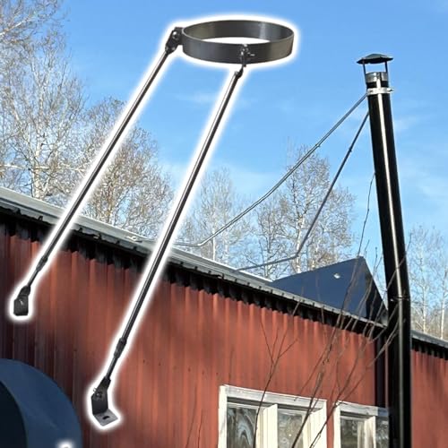 Dachhalterung für Schornstein Witterungsfester Dachschimney unterstützt Halterung mit Schrauben, Edelstahlhalter für Holzofenrohr, Einfach zu installieren(Dia 6.7" (170mm)) von CHZDPP