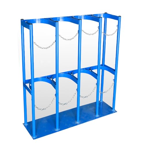 Gasflasche Halterung Gasflaschenhalter Flaschenhal Flaschenschrank für Lagerung 8L 10L Stickstoff Acetylen Wasserstoff, Festes Flaschenregal mit Schutzkette und Schrauben, Schul-Laborflaschen-Tankgest von CHZDPP