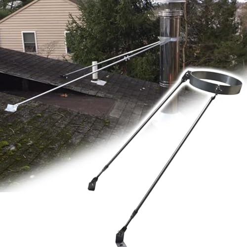 Schornsteinrohrhalterung Anpassbare Dachhalterungen aus Edelstahl für Ofenrohre, universelle Kamin-Stabilisierungshalterung, 10/15/20/25/30/35/40/45/50 cm(Dia 7.5" (19cm)) von CHZDPP