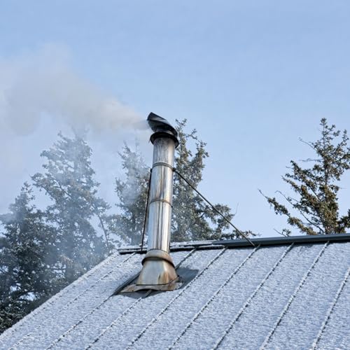 Schornsteinrohrhalterung Anpassbare Ofenrohrhalterung mit Befestigungsschrauben, Edelstahl-Kaminhalterungen für Windschutz, Stabilität und Langlebigkeit(Dia 5.5" (14cm)) von CHZDPP