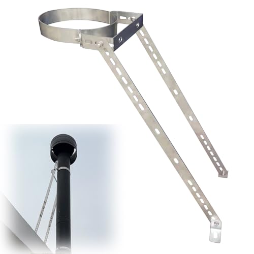 Schornsteinrohrhalterung Edelstahl-Kaminstabilisator mit ausziehbaren Beinen, anpassbare Dachhalterung für Ofenrohre, hochtemperaturbeständig und robust(Dia 310mm (12.2in)) von CHZDPP