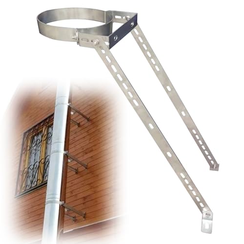 Schornsteinrohrhalterung Windfeste Kaminhalterungen mit verstellbaren Beinen, anpassbare Edelstahl-Ofenrohrhalterung, für verbesserte Stabilität(Dia 390mm (15.4in)) von CHZDPP