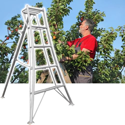 Stativ Leiter Extra hohe Klappleiter für Obsternte und Baumschnitt, tragbare Aluminium-Ernteleiter für Kirschen/Äpfel/Avocados, zur Reichweitenverlängerung(13.3ft/160cm63in) von CHZDPP