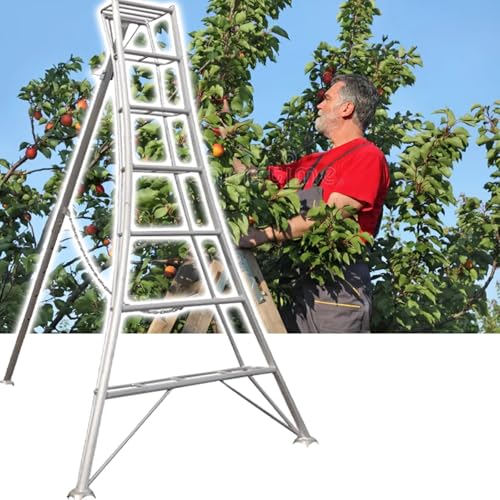 Stativ Leiter Extra hohe Klappleiter für Obsternte und Baumschnitt, tragbare Aluminium-Ernteleiter für Kirschen/Äpfel/Avocados, zur Reichweitenverlängerung(19.2ft/230cm90.1in) von CHZDPP