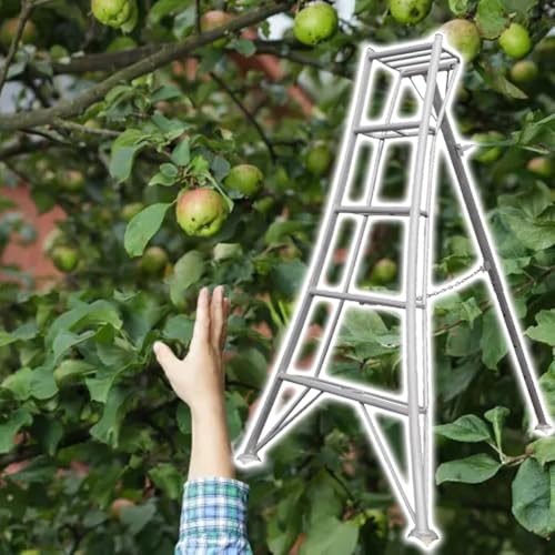 Stativ Leiter Leichte Aluminium-Henchman-Dreibeinleiter, stabile, tragfähige Obstpflückleiter mit Plattform und Verriegelungsklammern, zur Verlängerung der Reichweite(63in/160cm) von CHZDPP