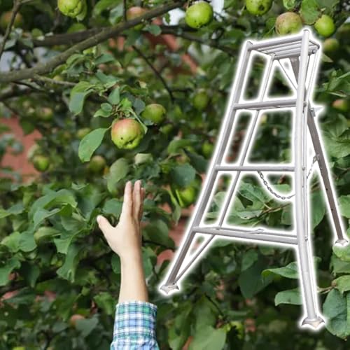 Stativ Leiter Leichte Aluminium-Henchman-Dreibeinleiter, stabile, tragfähige Obstpflückleiter mit Plattform und Verriegelungsklammern, zur Verlängerung der Reichweite(74.8in/190cm) von CHZDPP