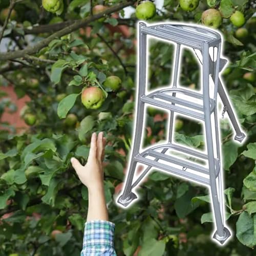 Stativ Leiter Leichte Aluminium-Henchman-Dreibeinleiter, stabile, tragfähige Obstpflückleiter mit Plattform und Verriegelungsklammern, zur Verlängerung der Reichweite(90.1in/230cm) von CHZDPP