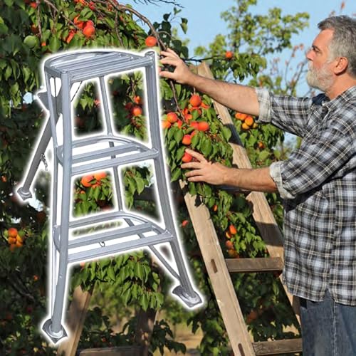 Stativ Leiter Leichte Gartenleiter aus Aluminiumlegierung, Multifunktionale Obstpflückleiter für Äpfel/Birnen, 3-stufig/4-stufig/5-stufig/6-stufig/7-stufig(3-Layer) von CHZDPP