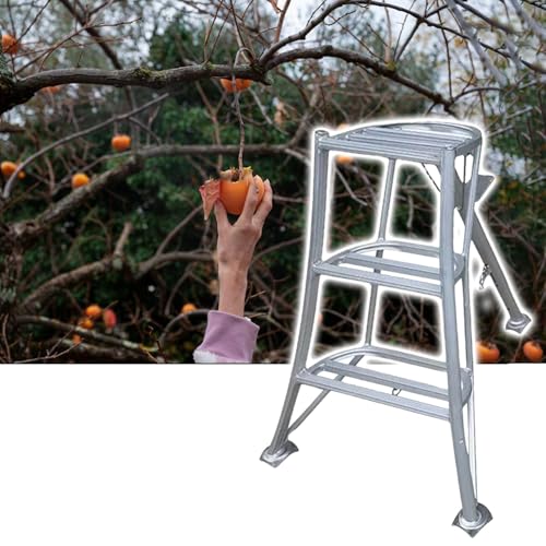Stativ Leiter Tragbare Gartenleiter mit rutschfesten Stufen, Multifunktionale Aluminium-Dreibeinleitern zum Obstpflücken/Beschneiden/Ernten, Haushalt/Gewerbe(43in/109cm) von CHZDPP