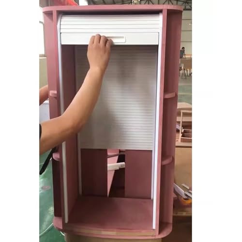 Teleskop-Falttüren Anpassbare Roll Up Schranktüren mit Griff, kleine Tambour Tür mit Rahmen, für Küche/Schlafzimmer/Büro(43x36in/109x91cm) von CHZDPP