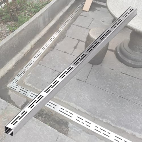 entwässerungsrinne 1/3/ 5/10 Stück schmale Entwässerungsrinne für den Garten, stabile, lineare Entwässerungsrinne mit abnehmbarem Gitterrost, Gitterroste für Außen- und Innenbereiche(1 Pack) von CHZDPP