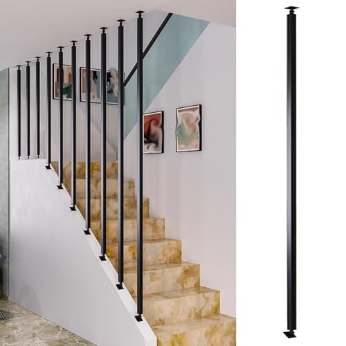 treppengeländer Winkeleinstellbare Metall-Treppenspindeln zur Sturzvermeidung, Treppengeländer für Lofts/Hotel/Villen/Bürotreppen Umgestaltung, Anpassbare Baluster-Säule(Black(Style A),175cm/69in/5.7f treppengeländer Winkeleinstellbare Metall-Treppenspindeln zur Sturzvermeidung, Treppengeländer für Lofts/Hotel/Villen/Bürotreppen Umgestaltung, Anpassbare Baluster-Säule(Black(Style A),175cm/69in/5.7f von CHZDPP