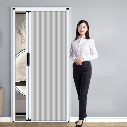 Falttüren Innentüren Anpassbare Falttür, Akkordeontüren Ohne Bohren Für Balkon/Eingang/Wohnzimmer, Raumteiler-Innentür, Hardware-Kit Enthalten(44X84IN(111.8X213CM)) von CHZFFD