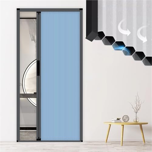 Falttüren Innentüren Falttüren Für Türöffnungen, Strapazierfähig, Hohe 203cm-Ziehharmonika-Türen/wasserdichte Falttür, Büroküchenflure, Temporärer Raumteiler(Blue,50X80IN(127X203CM)) von CHZFFD